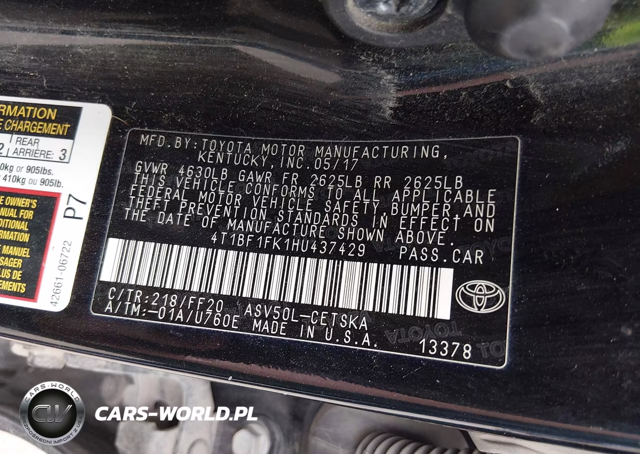 2017 Toyota Camry Se VIN:4T1BF1FK1HU437429 - 9