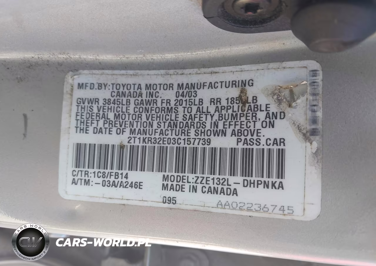 2003 Toyota Matrix Xr VIN:2T1KR32E03C157739 - 9