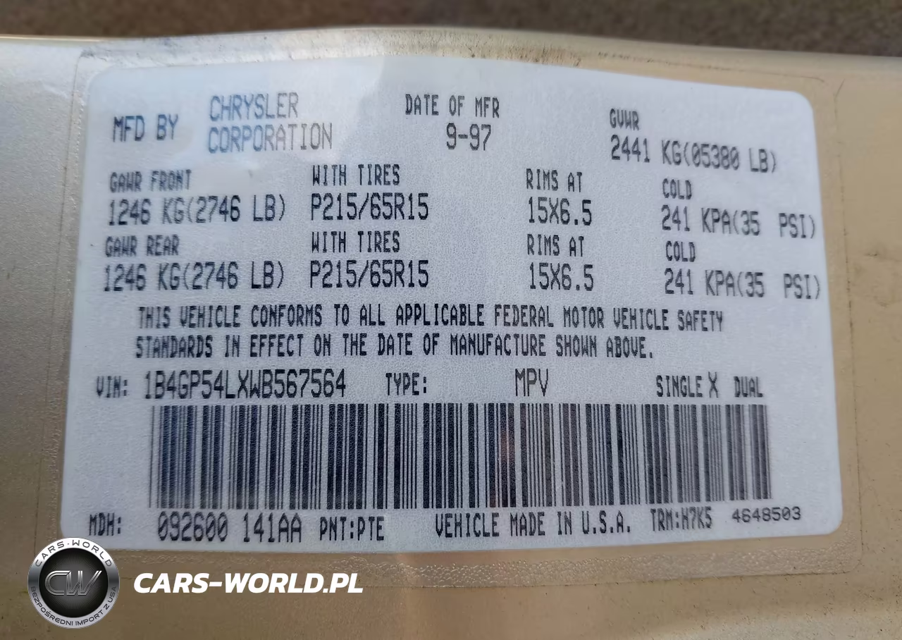 1998 Dodge Grand Caravan Es-Le VIN:1B4GP54LXWB567564 - 9