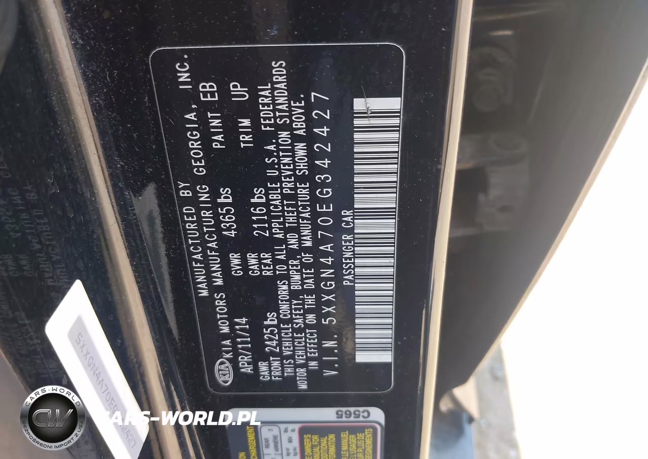 2014 Kia Optima Ex VIN:5XXGN4A70EG342427 - 9