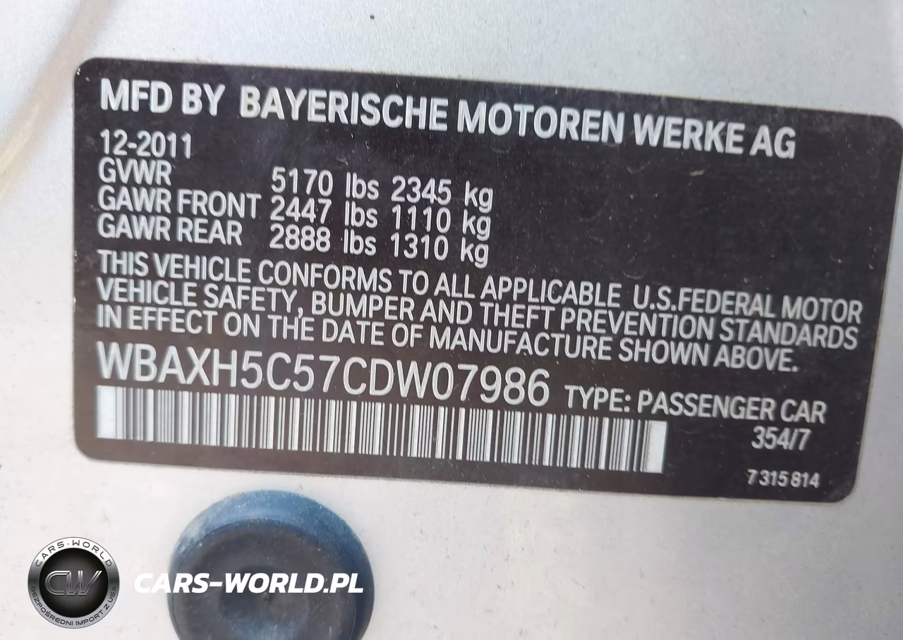 2012 BMW 528I xDrive VIN:WBAXH5C57CDW07986 - 9