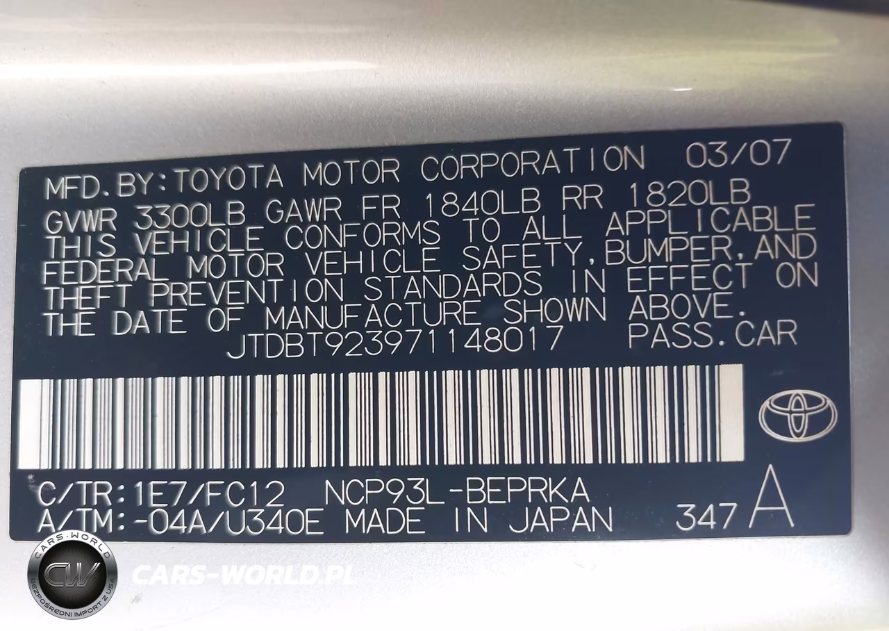 2007 Toyota Yaris VIN:JTDBT923971148017 - 9