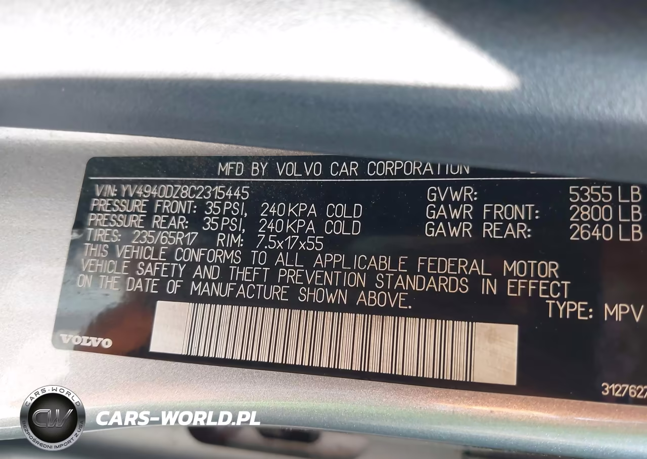 2012 Volvo Xc60 3.2-3.2 Platinum-3.2 Premier-3.2 Premier Plus VIN:YV4940DZ8C2315445 - 9