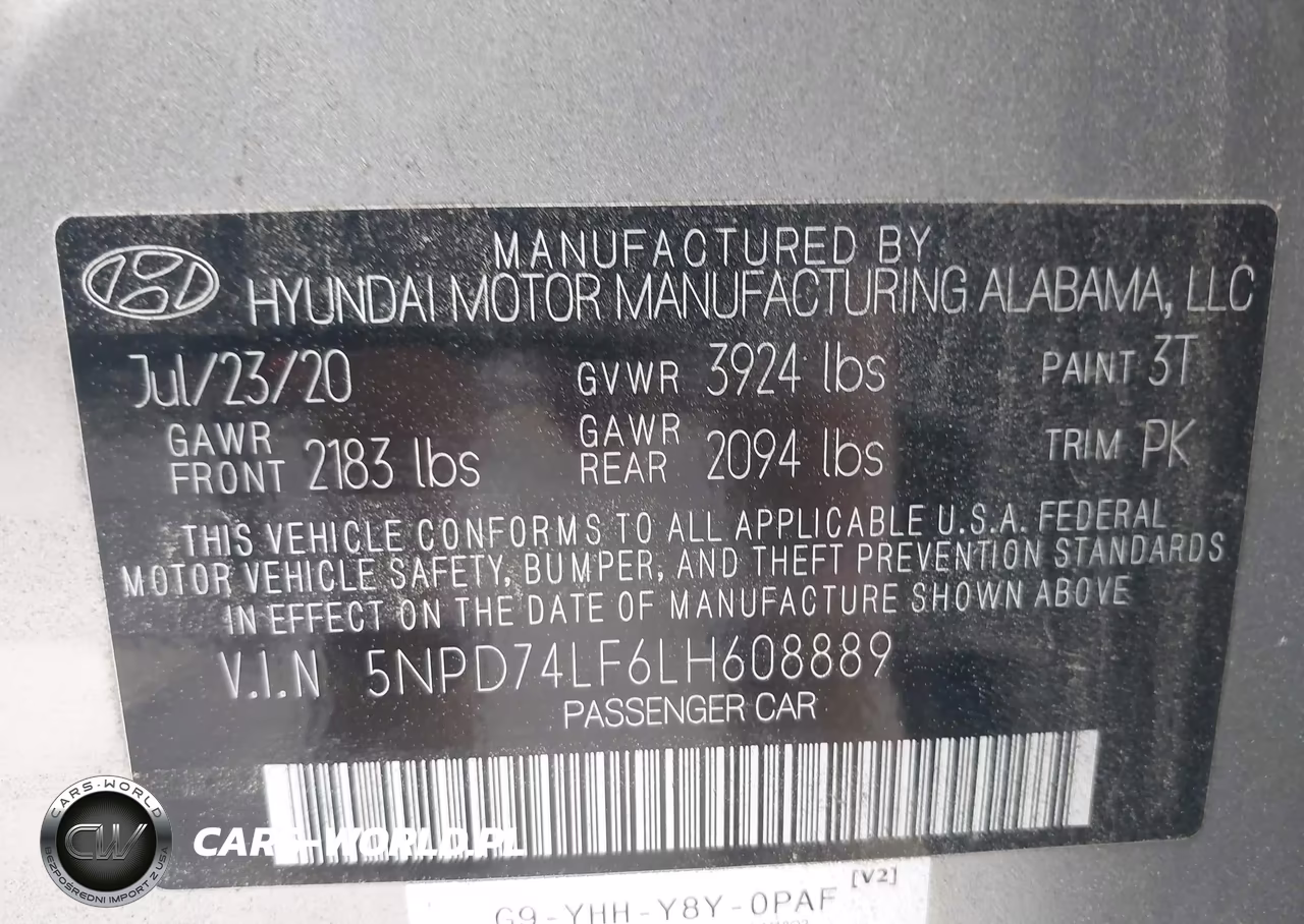 2020 Hyundai Elantra Se VIN:5NPD74LF6LH608889 - 9
