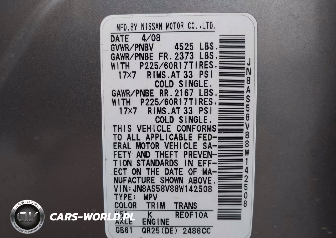 2008 Nissan Rogue Sl VIN:JN8AS58V88W142508 - 9