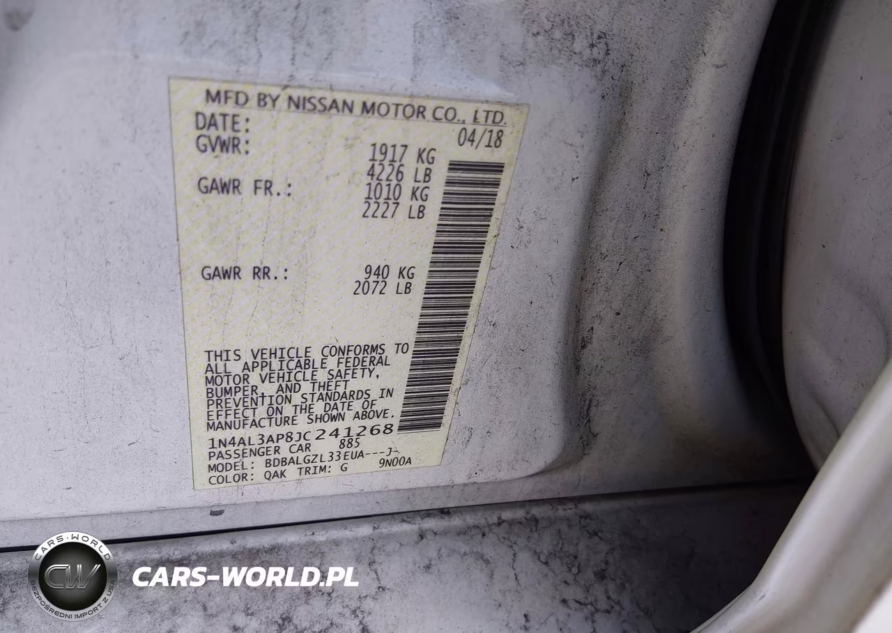 2018 Nissan Altima 2.5 S VIN:1N4AL3AP8JC241268 - 9