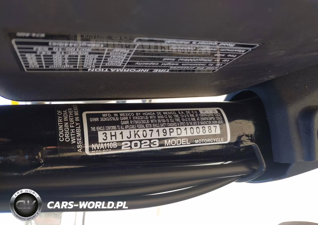2023 Honda Nva110 B VIN:3H1JK0719PD100887 - 10