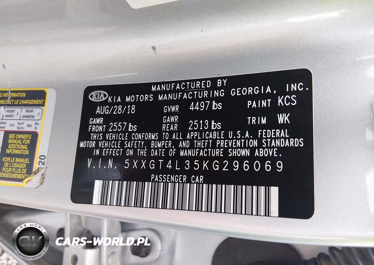 2019 Kia Optima Lx VIN:5XXGT4L35KG296069 - 9