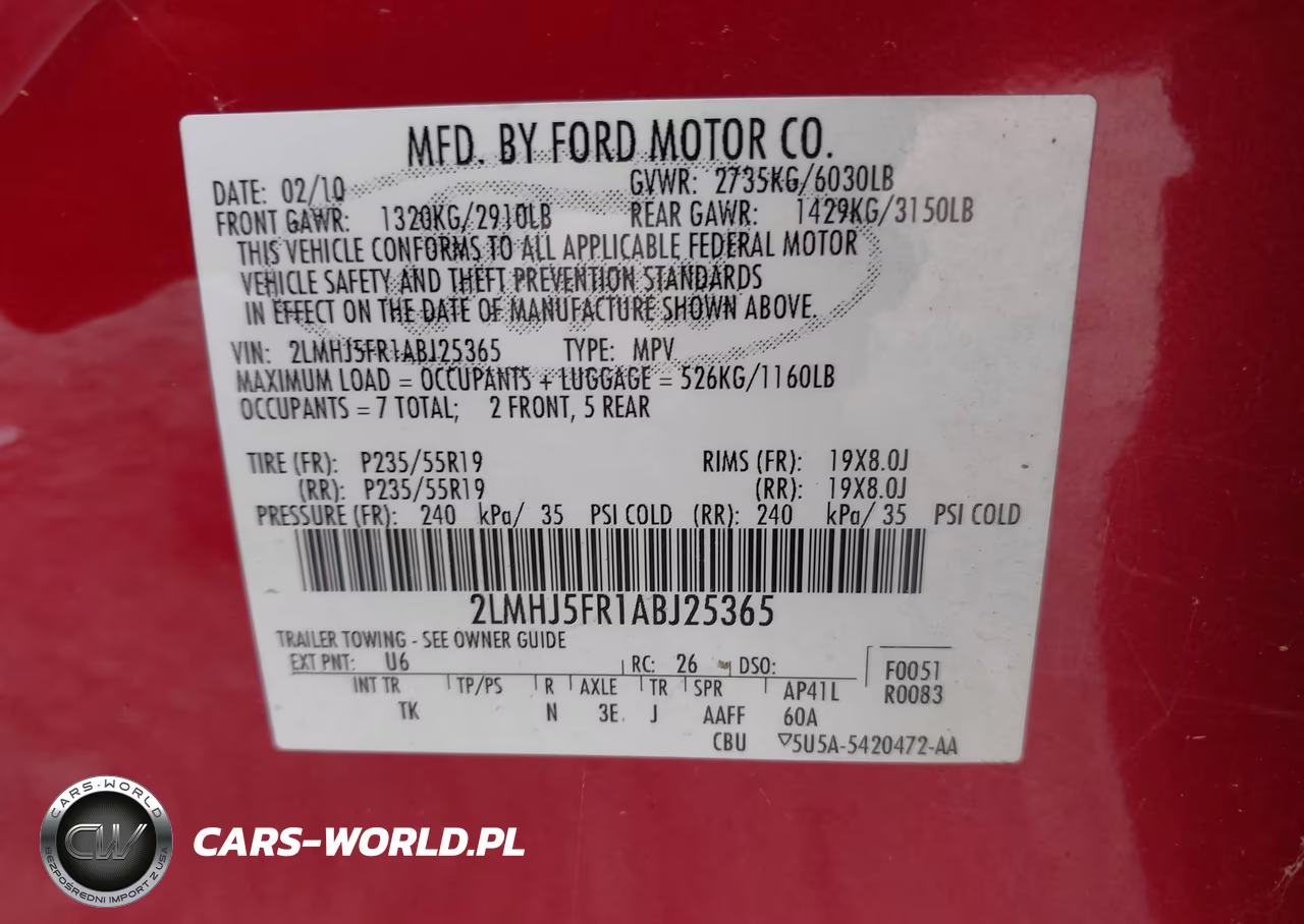 2010 Lincoln Mkt VIN:2LMHJ5FR1ABJ25365 - 9