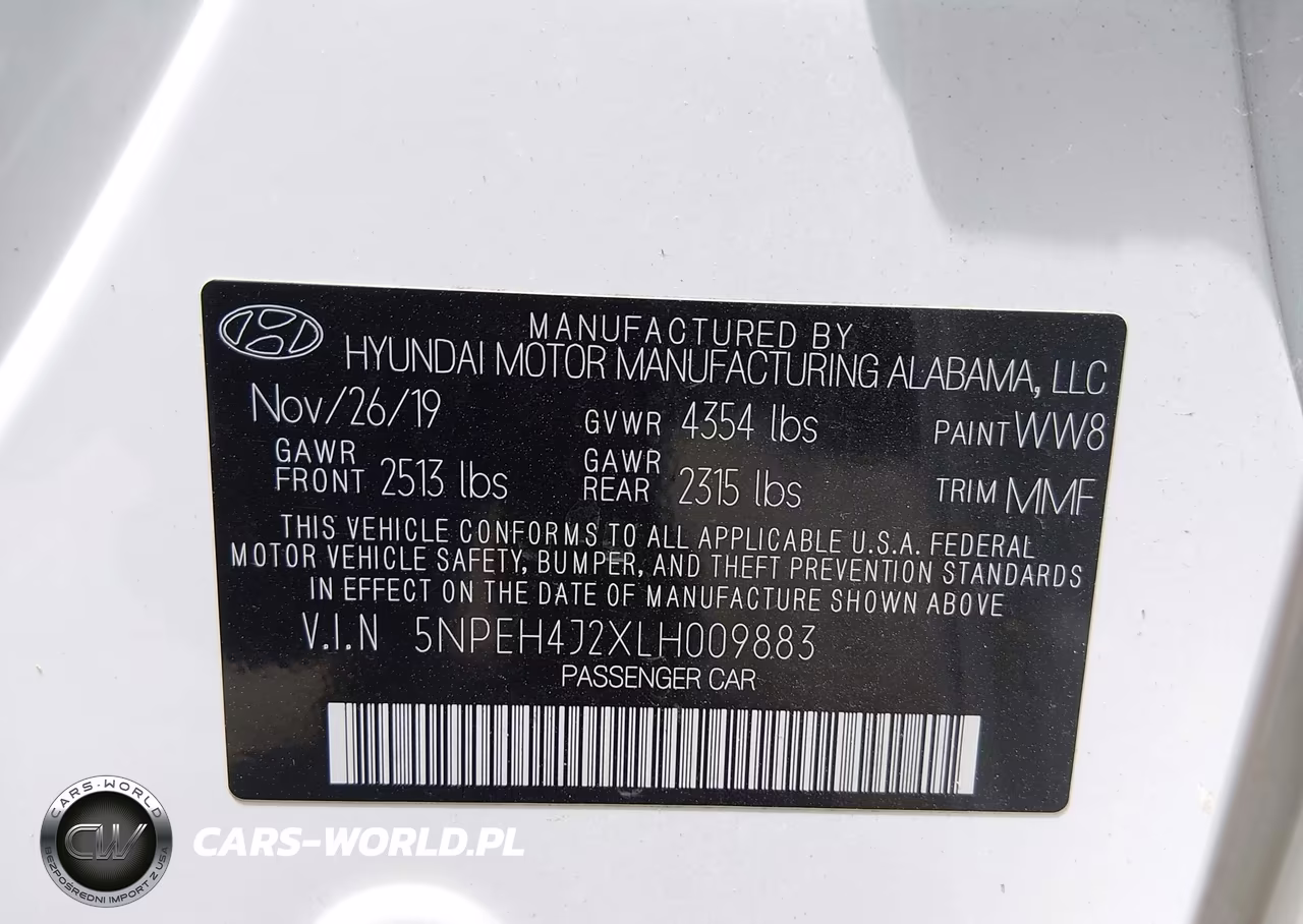 2020 Hyundai Sonata Limited VIN:5NPEH4J2XLH009883 - 9