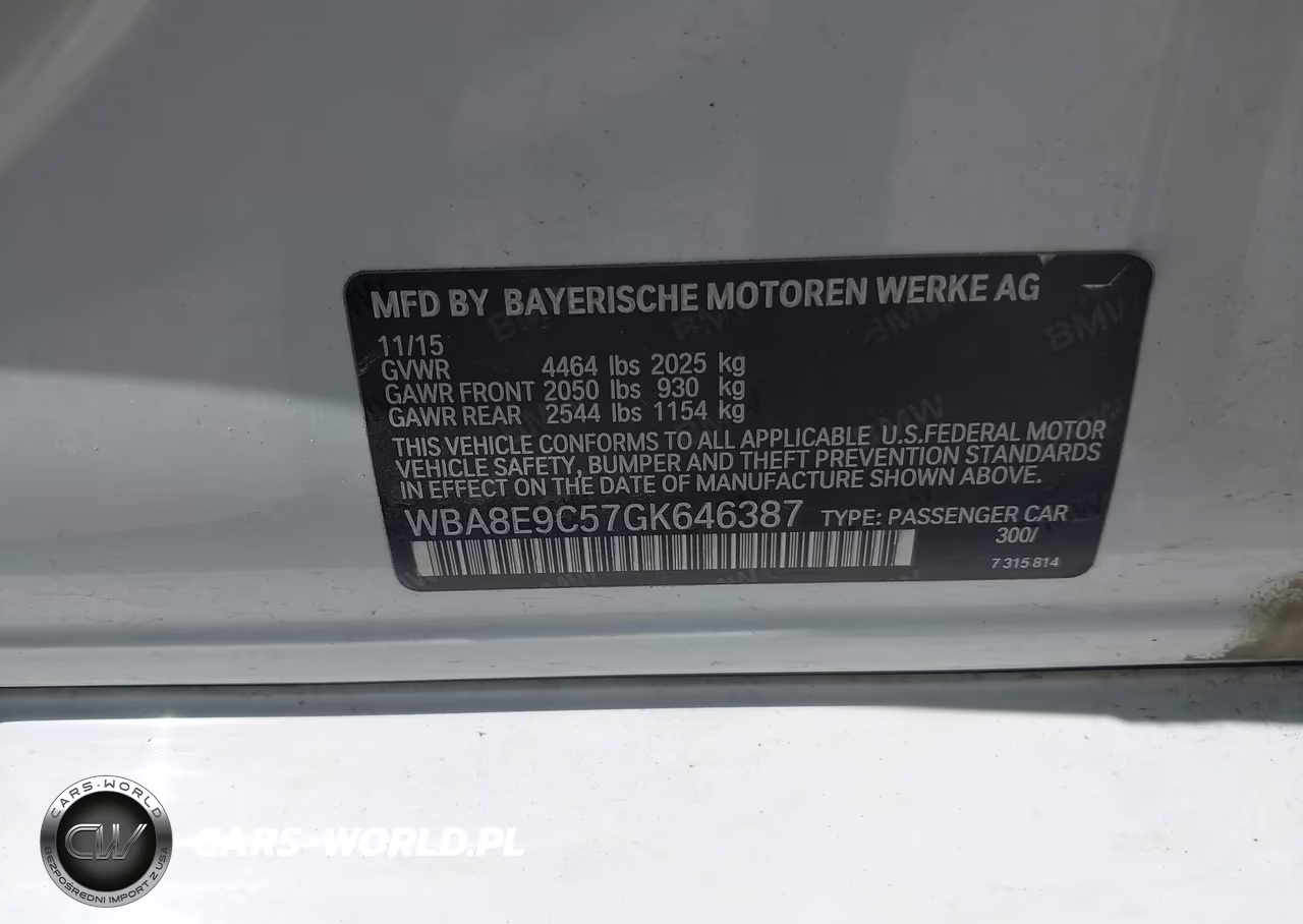 2016 BMW 328I VIN:WBA8E9C57GK646387 - 9