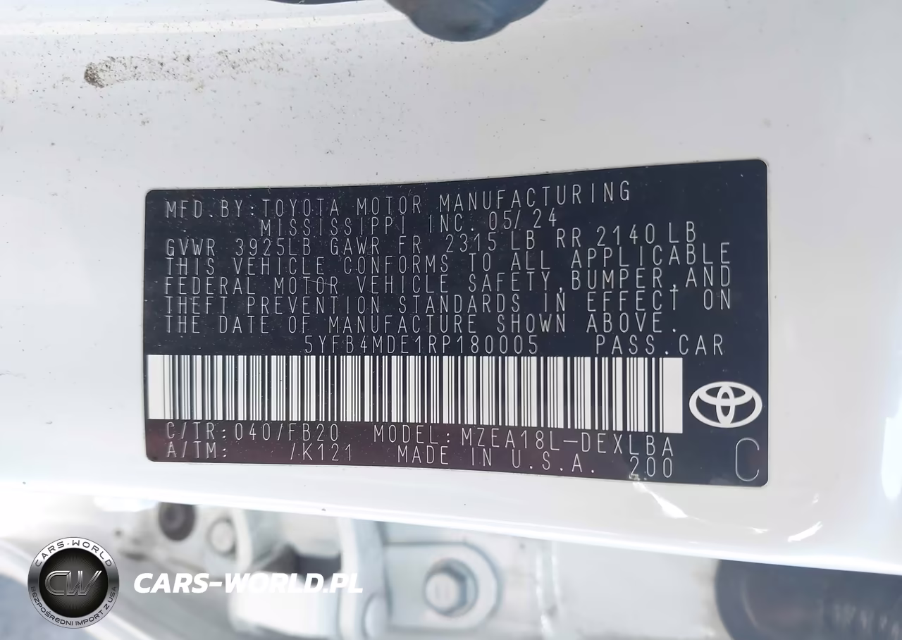 2024 Toyota Corolla Le VIN:5YFB4MDE1RP180005 - 9