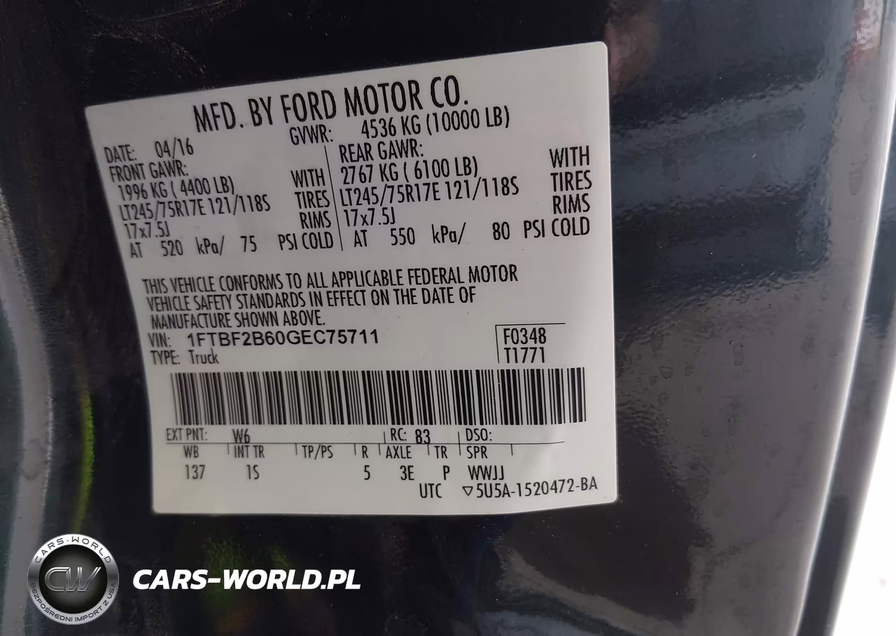 2016 Ford F-250 Xl VIN:1FTBF2B60GEC75711 - 9