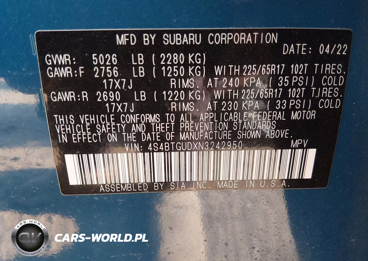 2022 Subaru Outback Wilderness VIN:4S4BTGUDXN3242950 - 9