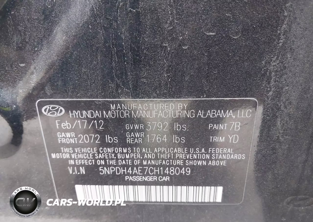 2012 Hyundai Elantra Gls VIN:5NPDH4AE7CH148049 - 9
