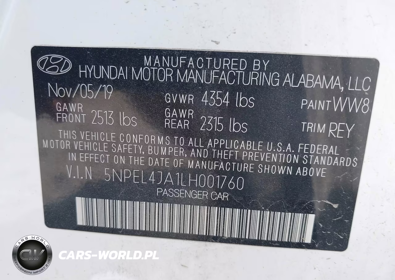 2020 Hyundai Sonata Sel VIN:5NPEL4JA1LH001760 - 9