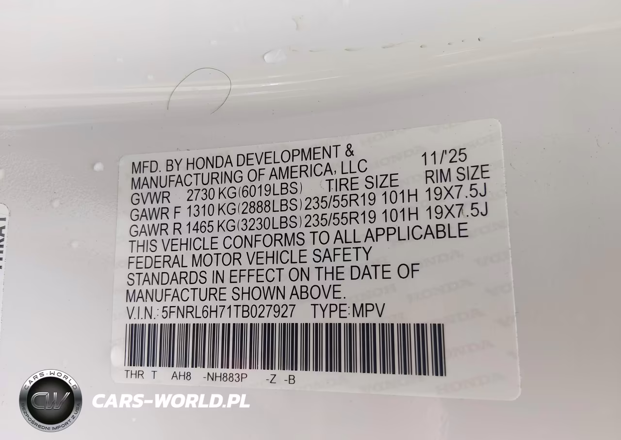 2026 Honda Odyssey Sport-L VIN:5FNRL6H71TB027927 - 9