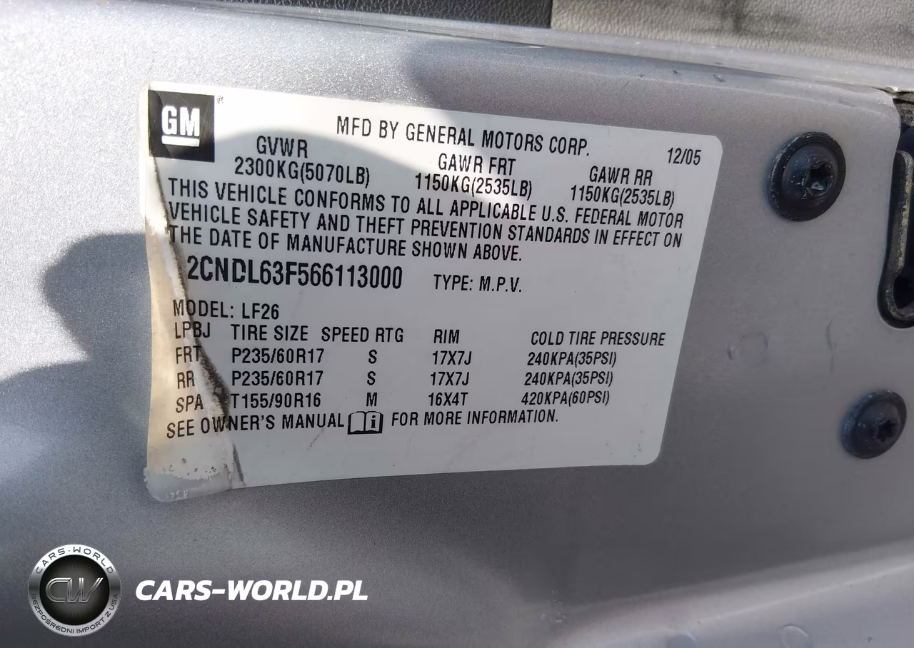 2006 Chevrolet Equinox Lt VIN:2CNDL63F566113000 - 9
