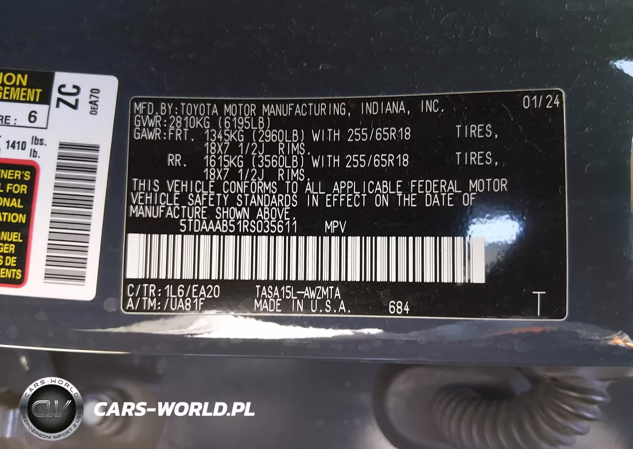 2024 Toyota Grand Highlander Xle VIN:5TDAAAB51RS035611 - 9