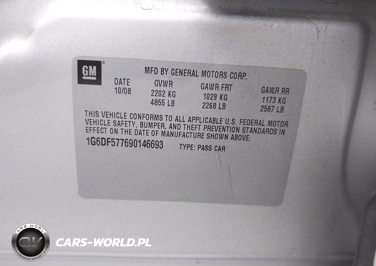 2009 Cadillac Cts Rwd W-1Sa VIN:1G6DF577690146693 - 9