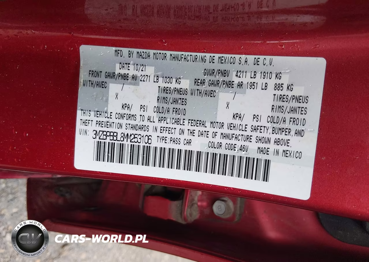 2021 Mazda Mazda3 Select VIN:3MZBPBBL8MM253106 - 9