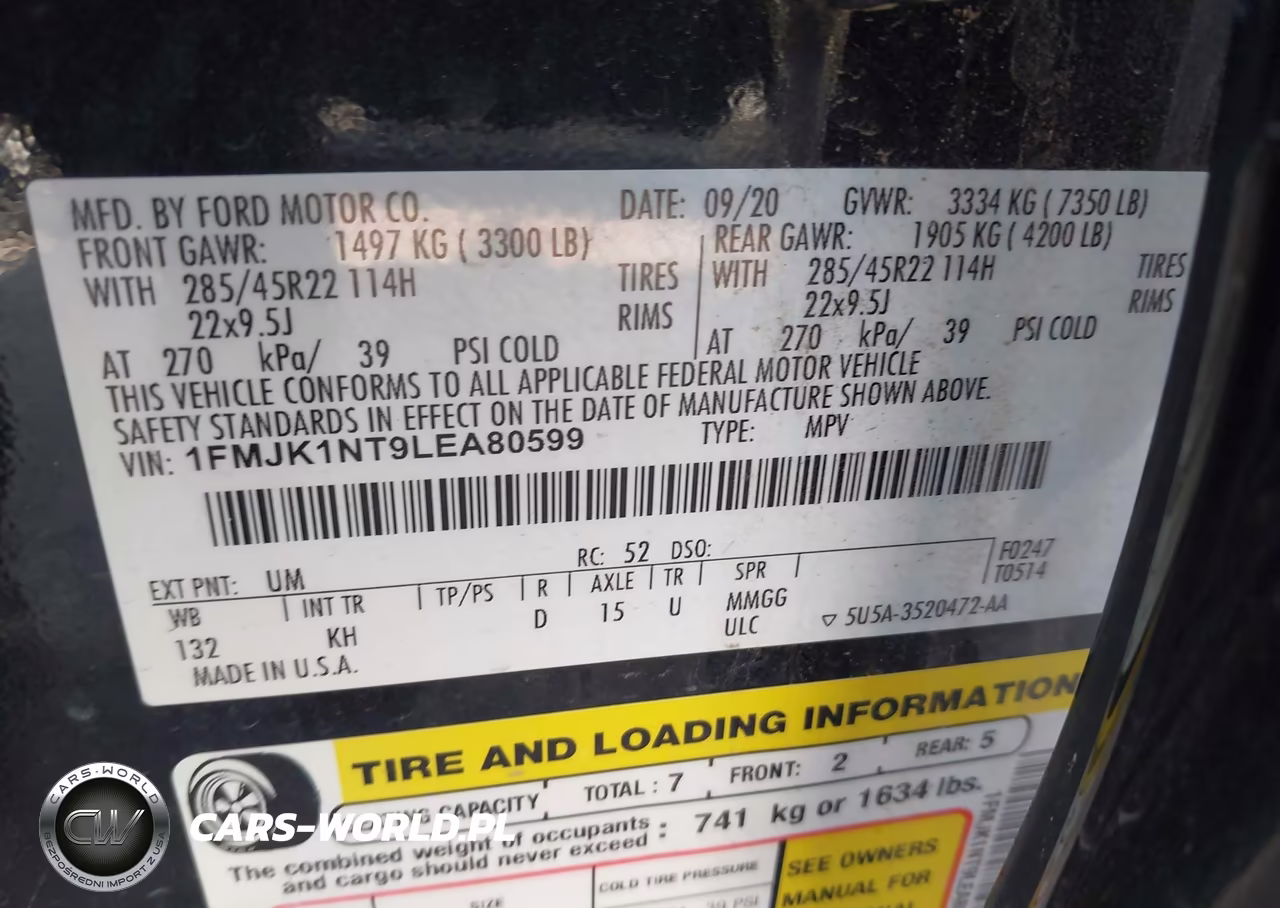 2020 Ford Expedition King Ranch Max VIN:1FMJK1NT9LEA80599 - 9
