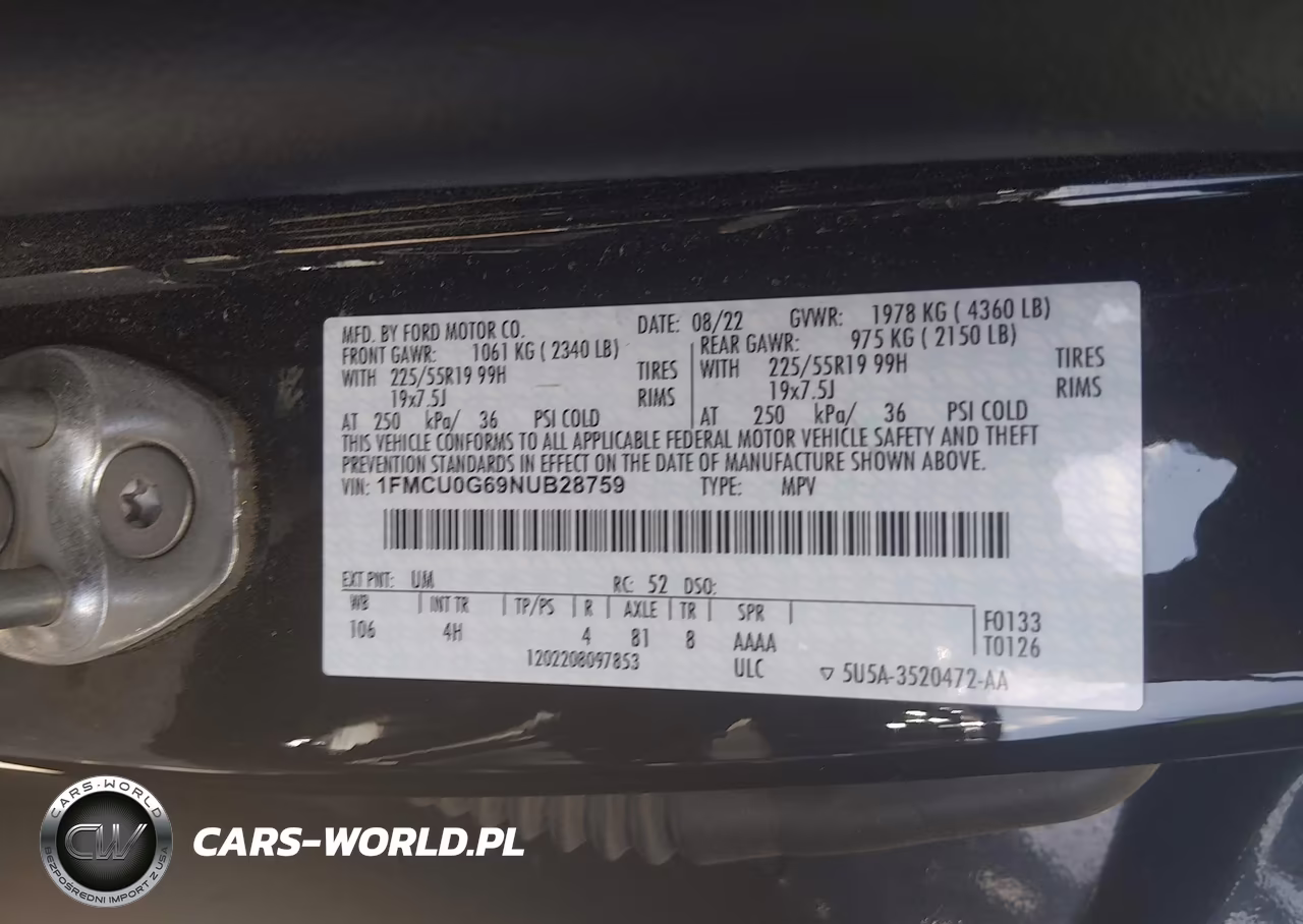 2022 Ford Escape Se VIN:1FMCU0G69NUB28759 - 9