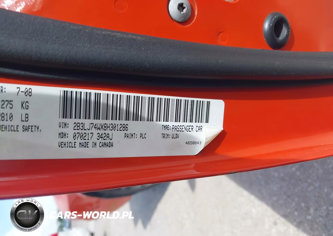 2008 Dodge Challenger Srt8 VIN:2B3LJ74WX8H301286 - 9