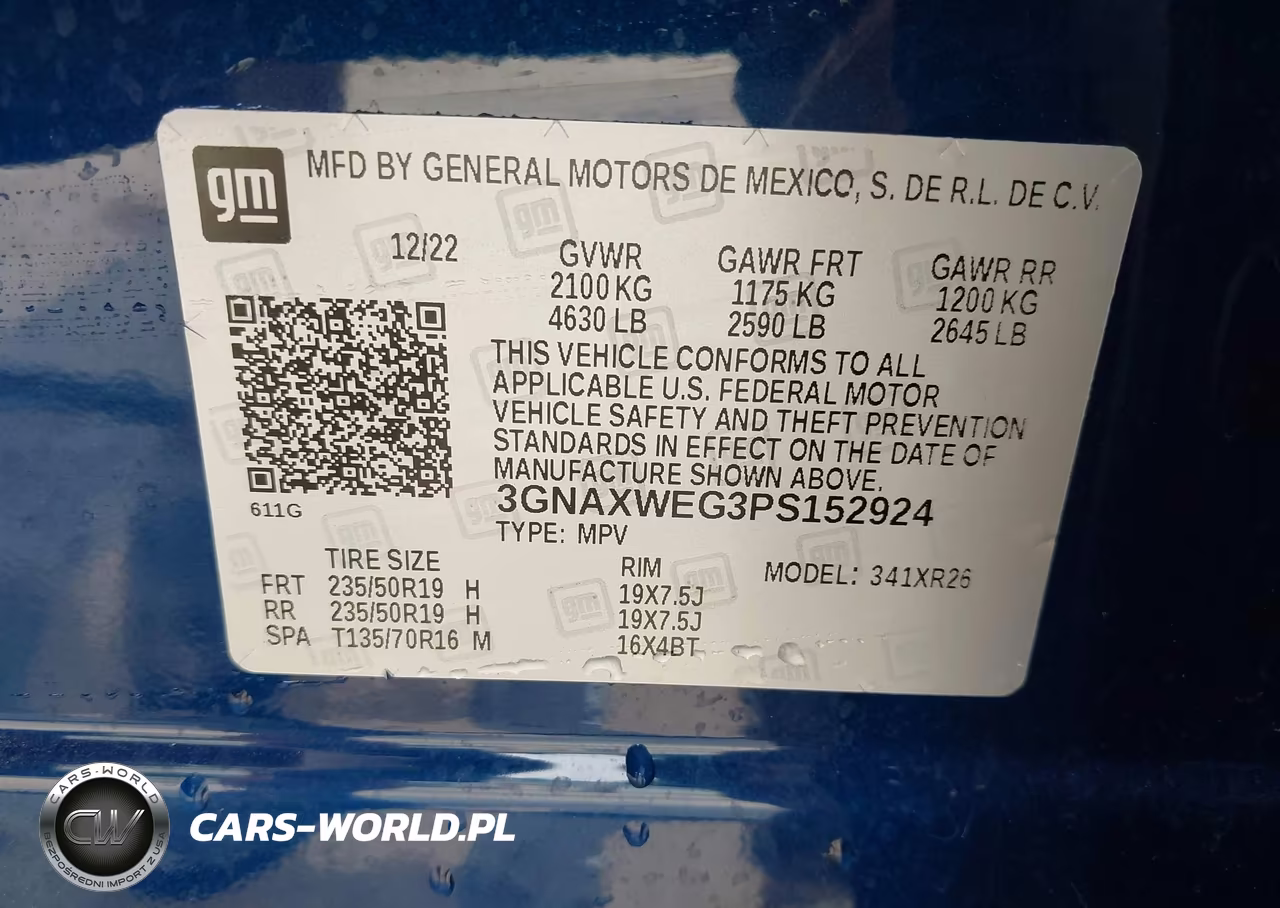 2023 Chevrolet Equinox Awd Rs VIN:3GNAXWEG3PS152924 - 9