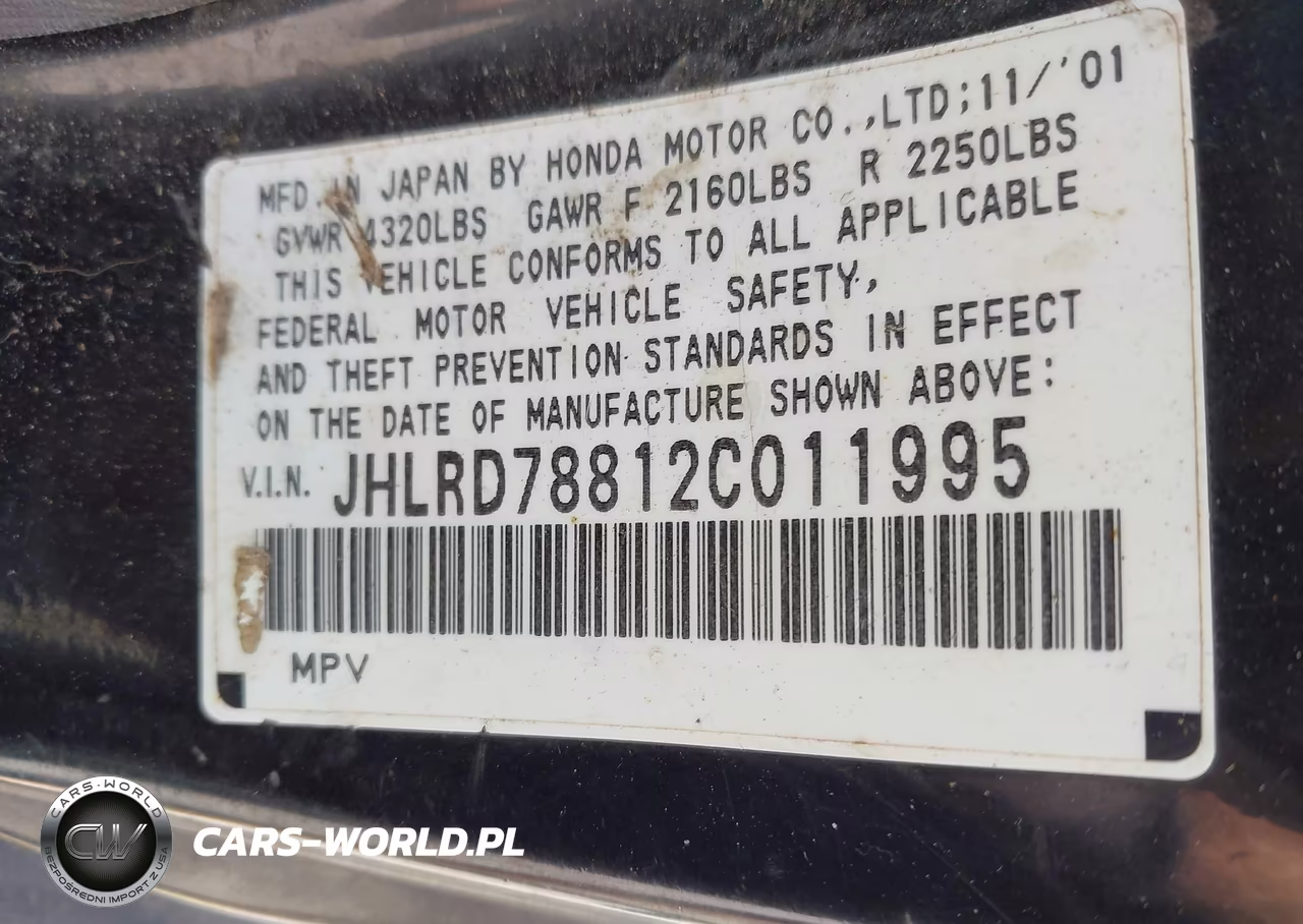 2002 Honda Cr-V Ex VIN:JHLRD78812C011995 - 9