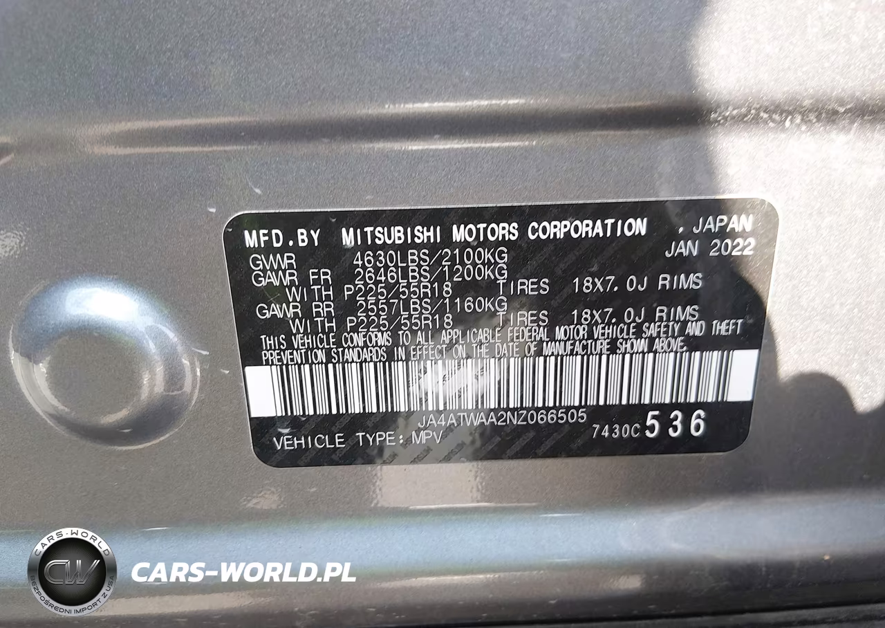 2022 Mitsubishi Eclipse Cross Se S-Awc-Se Special Edition S-Awc-Sel S-Awc-Sel Special Edition S-Awc VIN:JA4ATWAA2NZ066505 - 9
