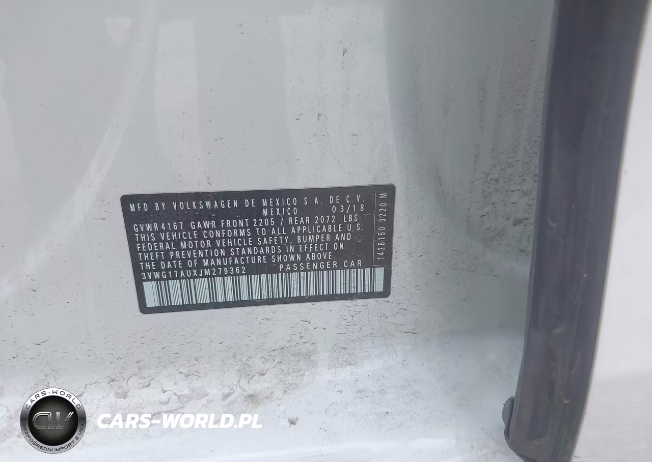 2018 Volkswagen Golf Tsi S-Tsi Se VIN:3VWG17AUXJM279362 - 9