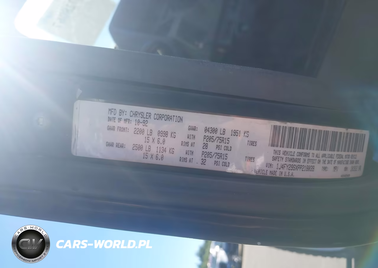 1993 Jeep Wrangler - Yj VIN:1J4FY29SXPP218039 - 9
