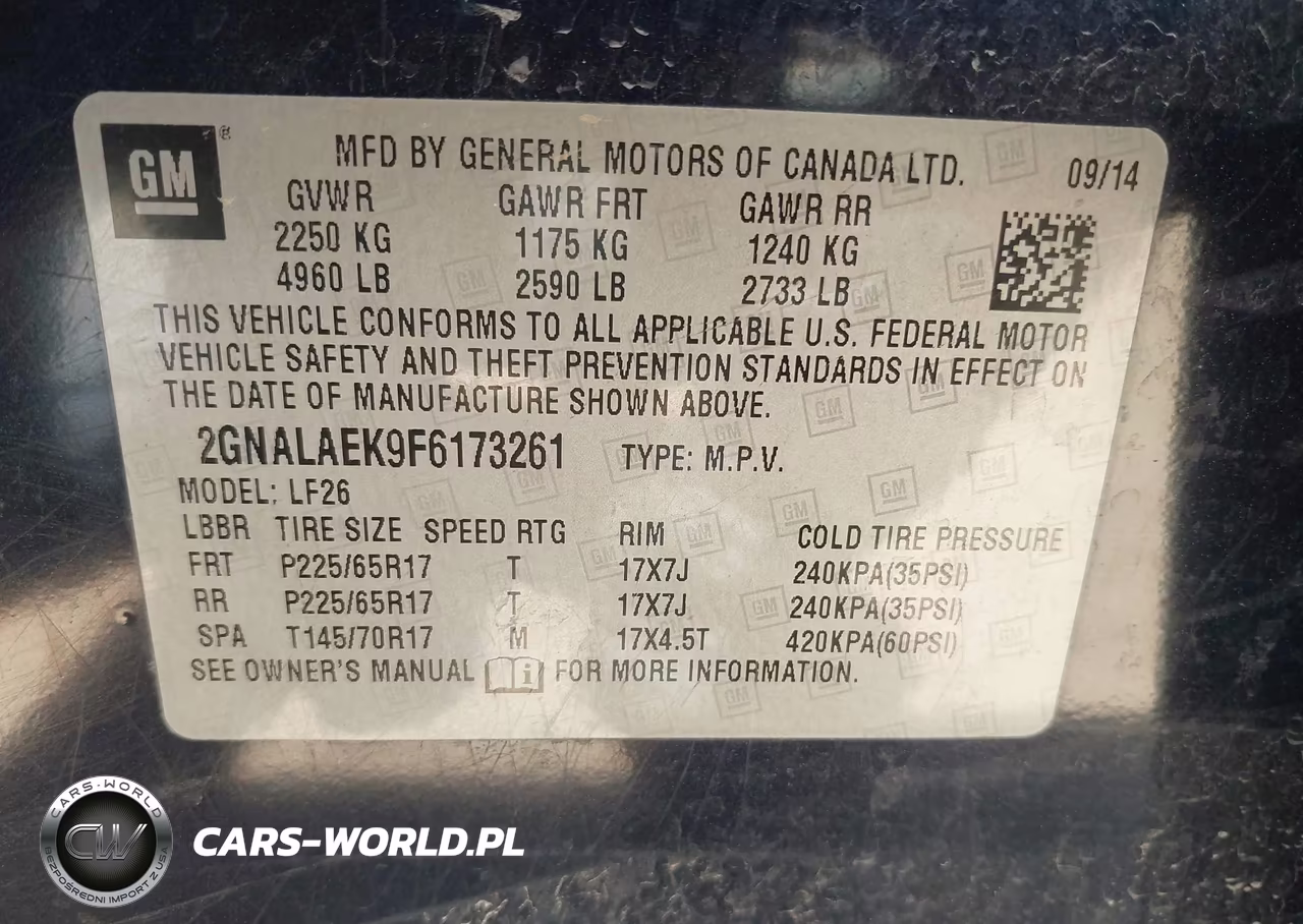 2015 Chevrolet Equinox Ls VIN:2GNALAEK9F6173261 - 9
