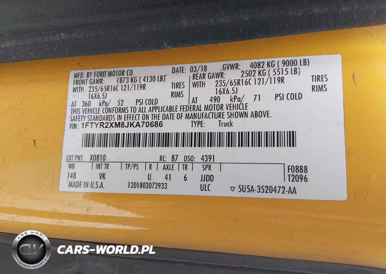 2018 Ford Transit-250 VIN:1FTYR2XM8JKA70686 - 9