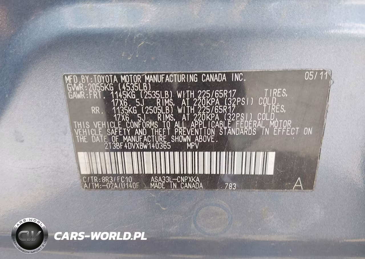 2011 Toyota Rav4 VIN:2T3BF4DVXBW140365 - 9