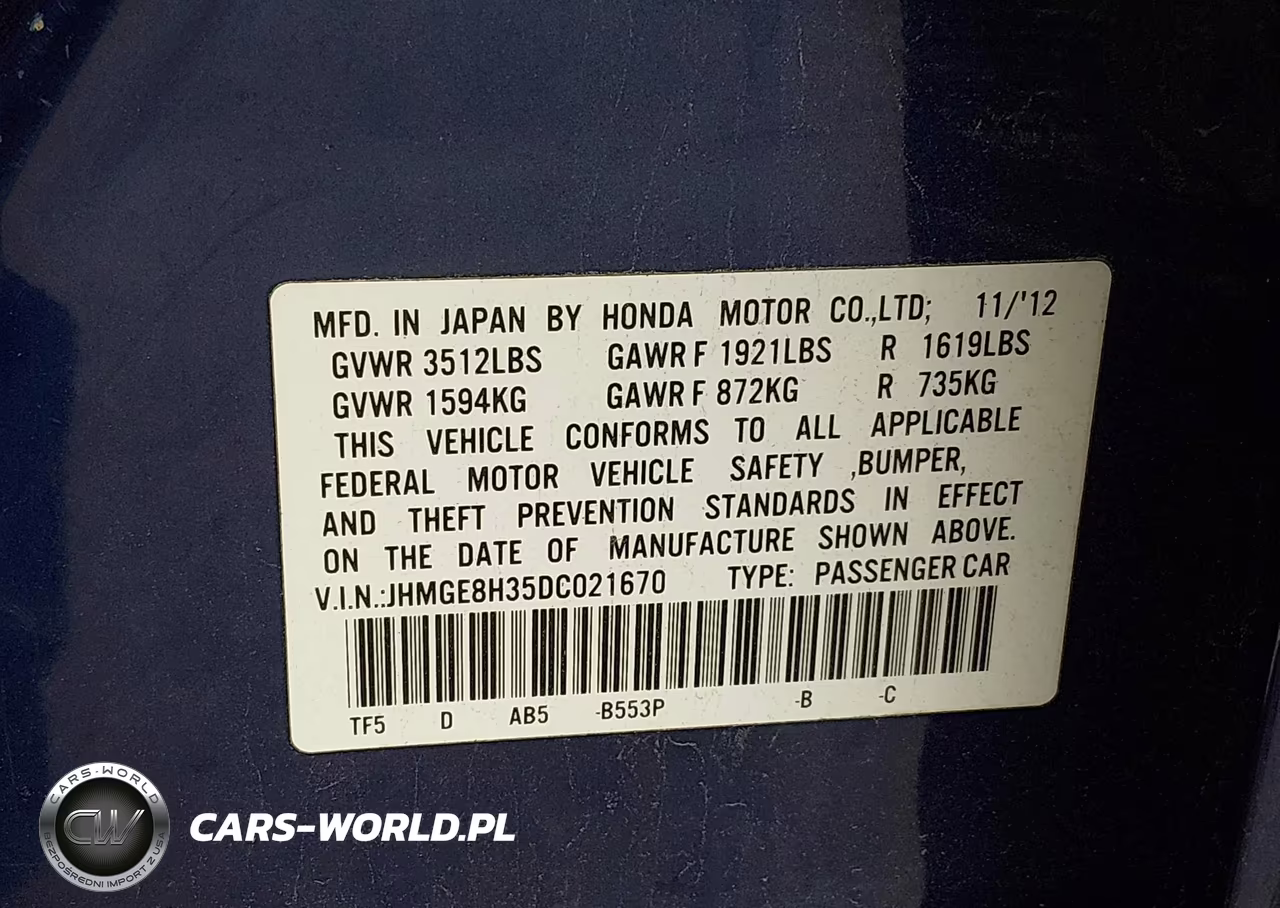 2013 Honda Fit VIN:JHMGE8H35DC021670 - 9