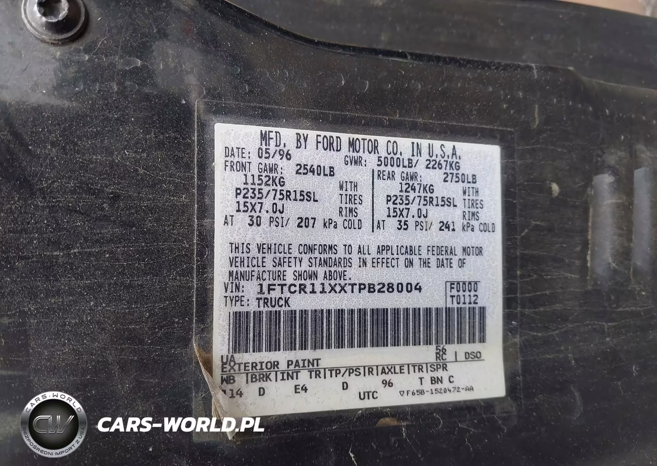 1996 Ford Ranger VIN:1FTCR11XXTPB28004 - 9