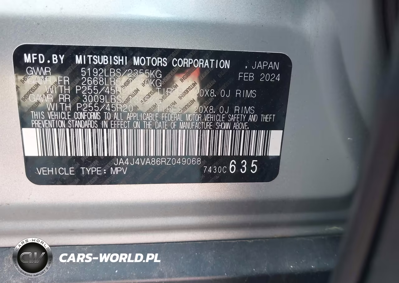 2024 Mitsubishi Outlander VIN:JA4J4VA86RZ049068 - 9