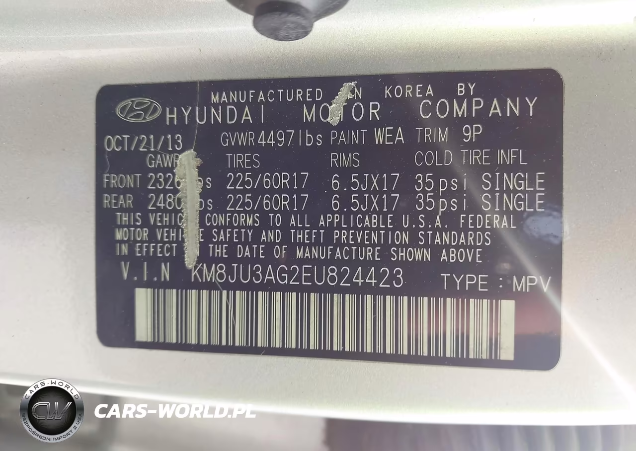 2014 Hyundai Tucson Se VIN:KM8JU3AG2EU824423 - 9