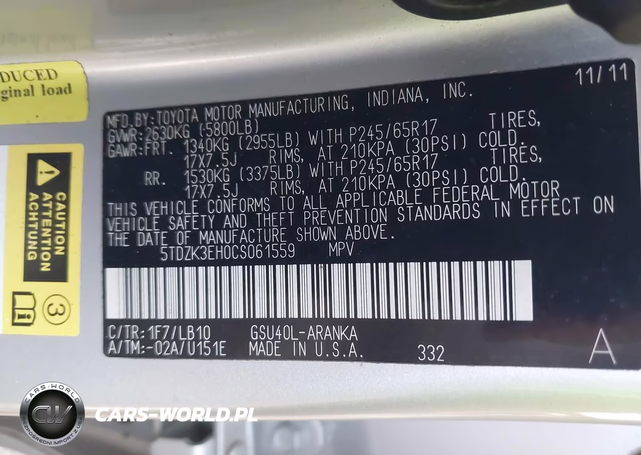 2012 Toyota Highlander Se V6 VIN:5TDZK3EH0CS061559 - 9