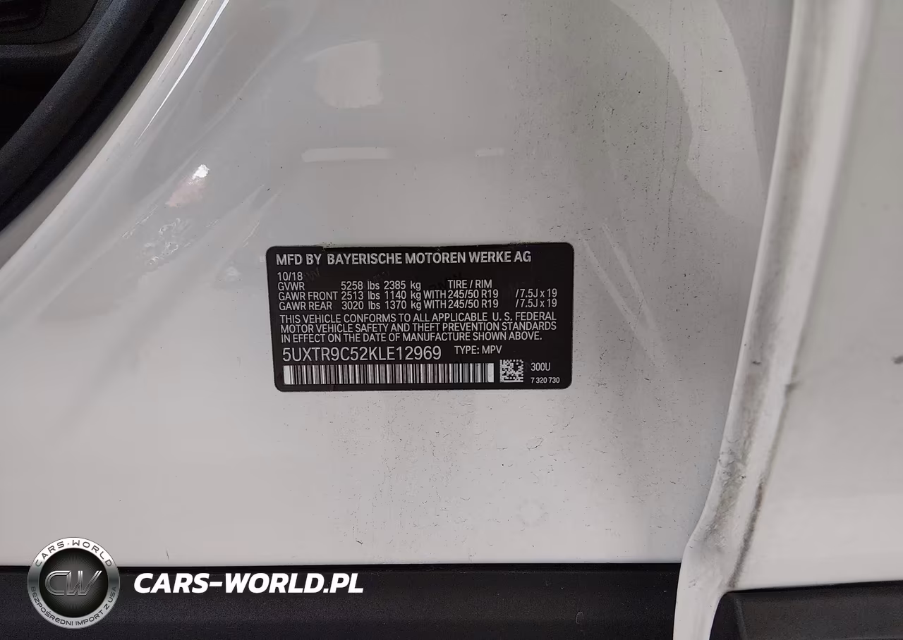 2019 BMW X3 xDrive30I VIN:5UXTR9C52KLE12969 - 9