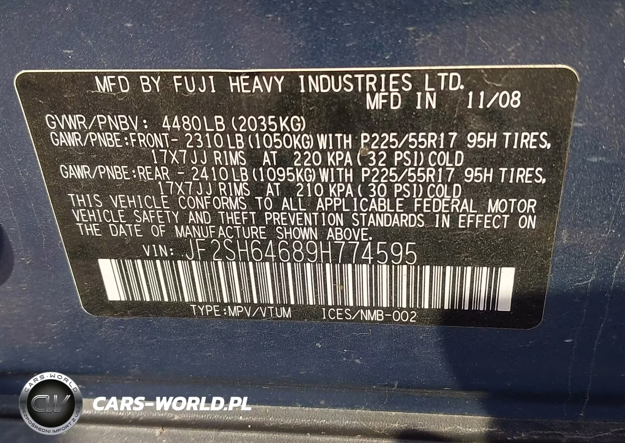 2009 Subaru Forester 2.5X Limited VIN:JF2SH64689H774595 - 9