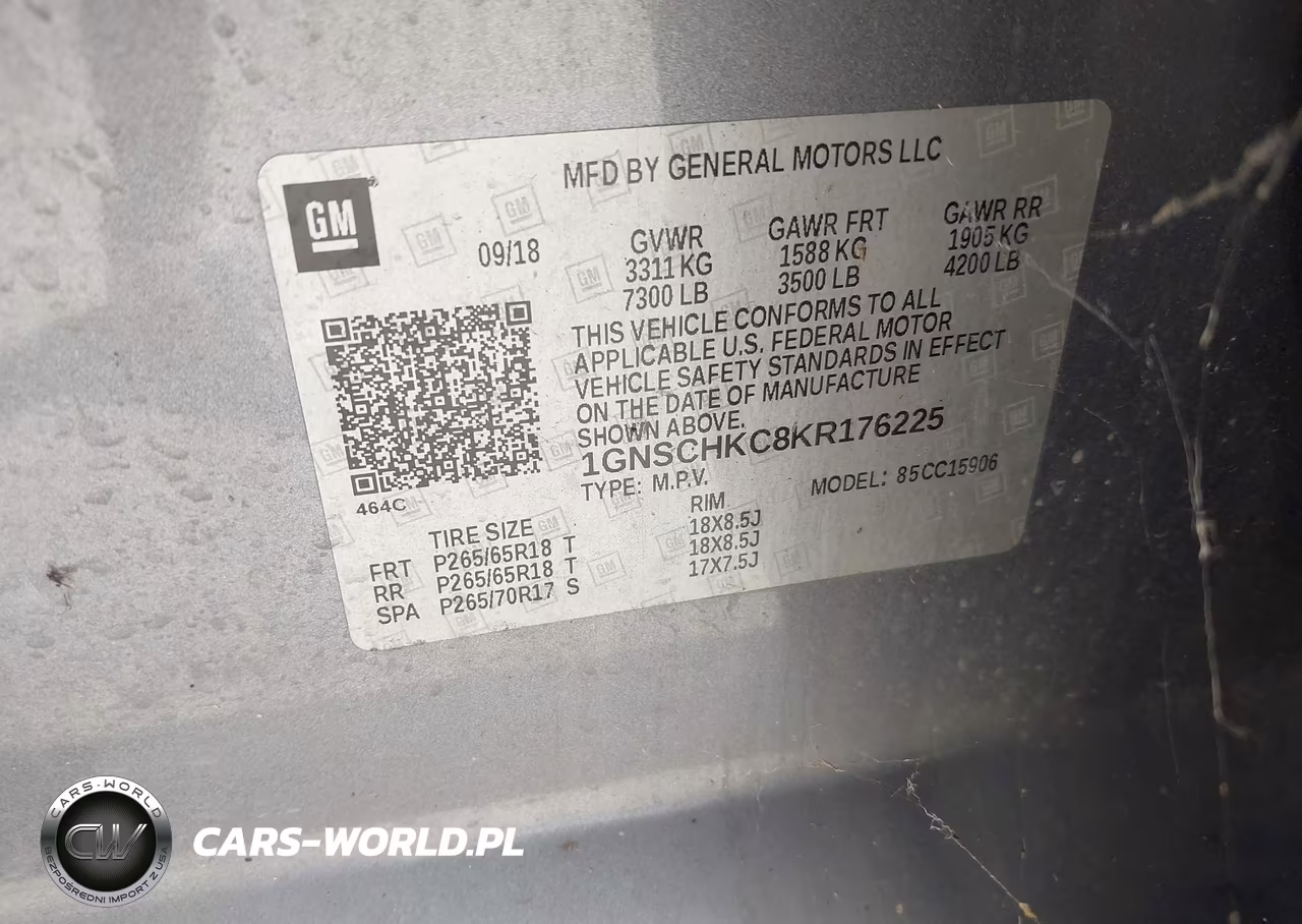 2019 Chevrolet Suburban Lt VIN:1GNSCHKC8KR176225 - 9