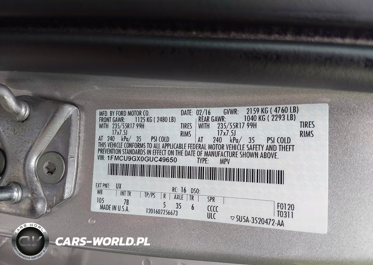 2016 Ford Escape Se VIN:1FMCU9GX0GUC49650 - 9