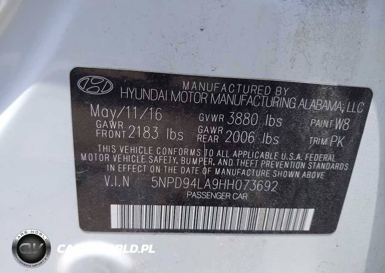 2017 Hyundai Elantra Eco VIN:5NPD94LA9HH073692 - 9