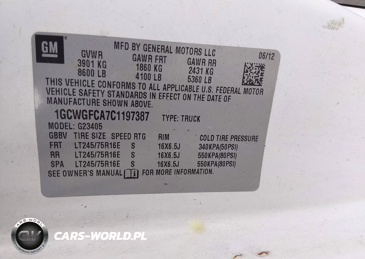 2012 Chevrolet Express 2500 Work Van VIN:1GCWGFCA7C1197387 - 9