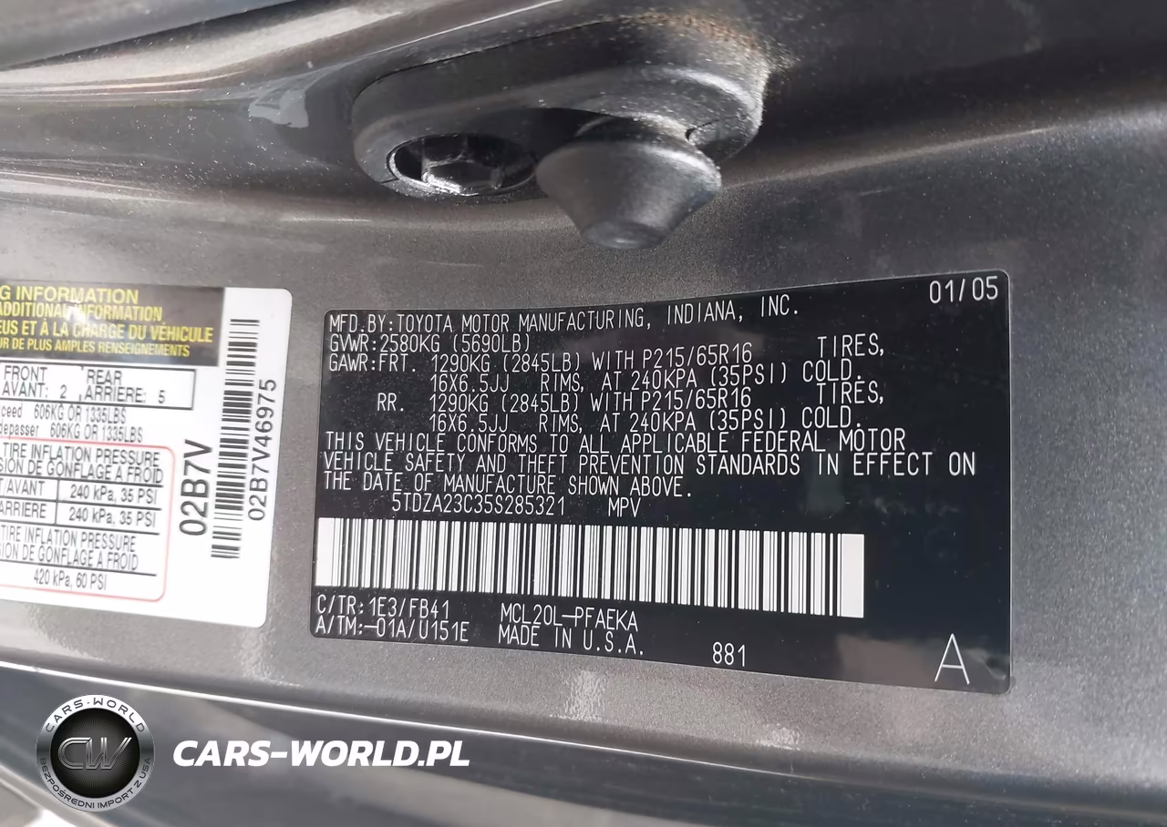 2005 Toyota Sienna Le VIN:5TDZA23C35S285321 - 9