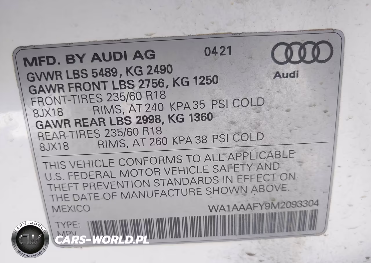 2021 Audi Q5 Premium 45 Tfsi Quattro S Tronic VIN:WA1AAAFY9M2093304 - 9