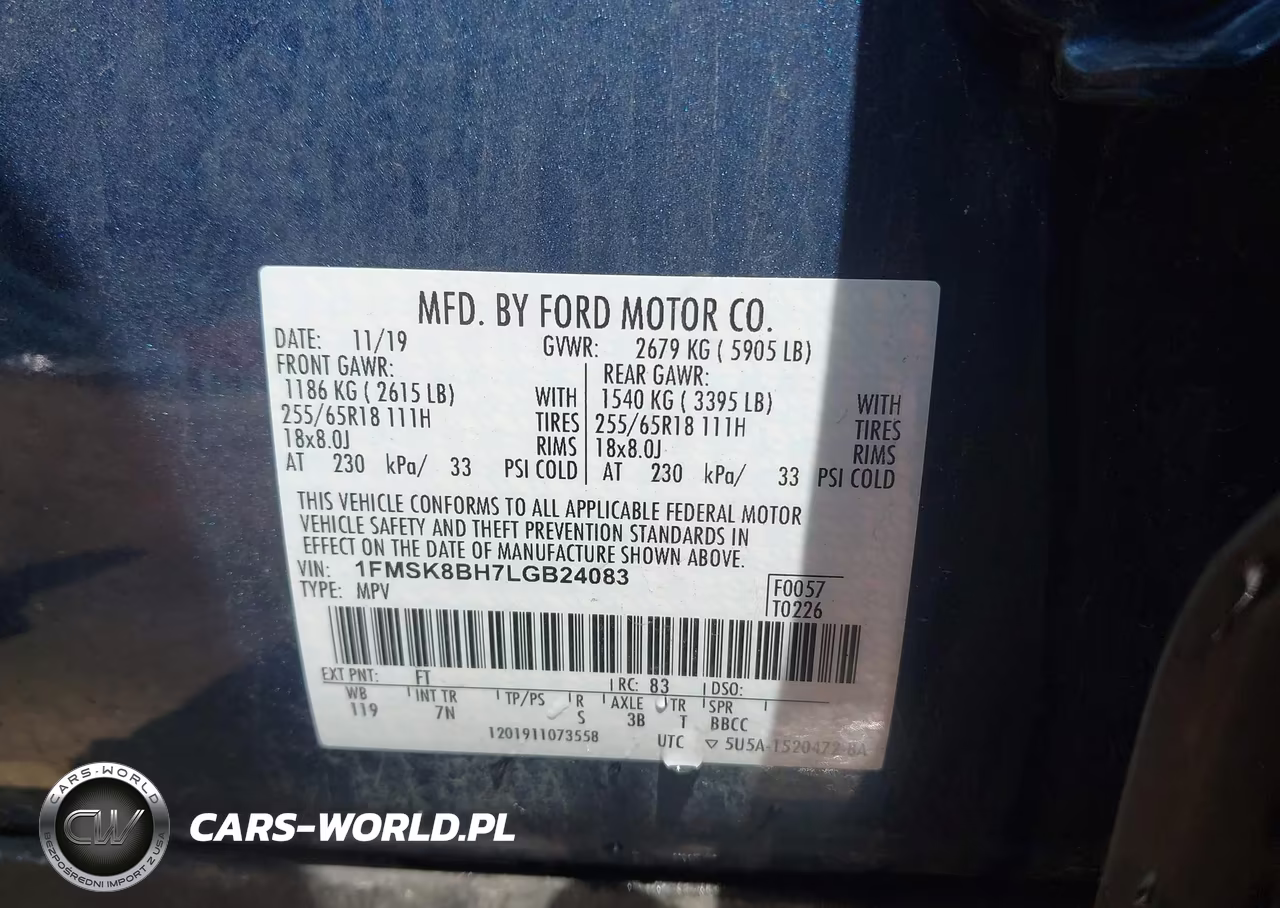 2020 Ford Explorer VIN:1FMSK8BH7LGB24083 - 9
